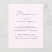 Papier Budget Mémorial Floral Rose Célébration de la Vie (Dos)