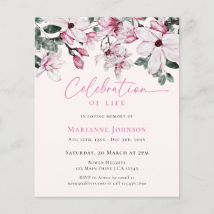 Papier Budget Mémorial rose Fête de la vie