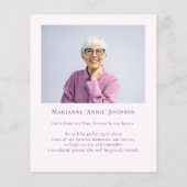 Papier Budget Mémorial rose Fête de la vie (Dos)