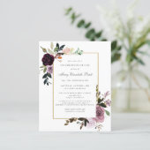 Papier Budget Memorial Service Purple Floral Invitation (Debout devant)