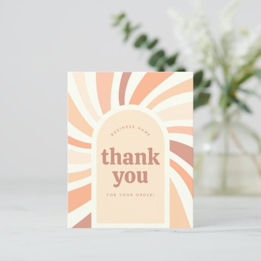 Papier Budget Merci Acheter Commande métier Rétro Sun (Debout devant)