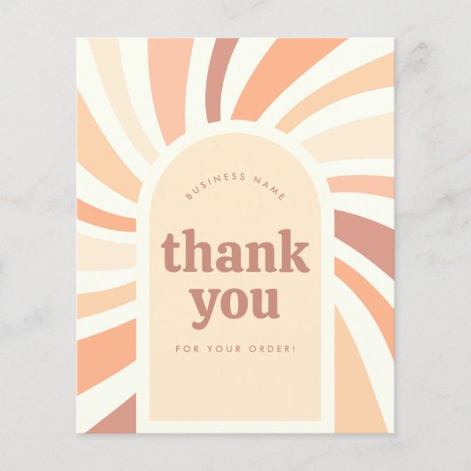 Papier Budget Merci Acheter Commande métier Rétro Sun (Devant)