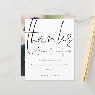 Papier Budget Merci aux jeunes mariés Photo Mariage Merci