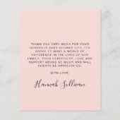 Papier Budget Merci bébé fille douche (Dos)