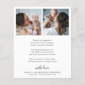 Papier Budget merci bébé photo faire-part de naissance (Dos)