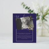 Papier BUDGET Merci funéraire Photo Marine Blue Gold (Debout devant)