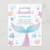 Papier Budget Mermaid aquarelle Anniversaire Invitation (Devant)