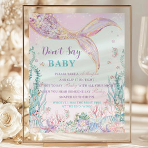 Papier Budget Mermaid Baby shower Ne pas dire Baby Fun Je
