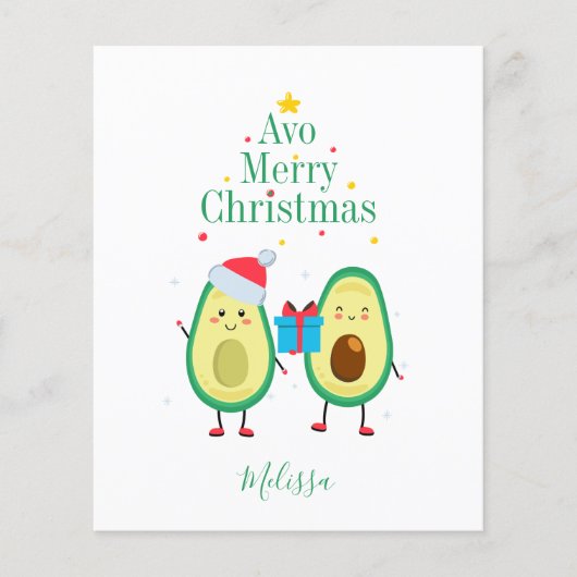Papier Budget Merry Christmas Avocado Illustration person (Devant)