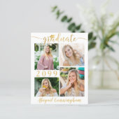 Papier Budget Métallic Gold 5 Photo Faire-part diplômée (Debout devant)