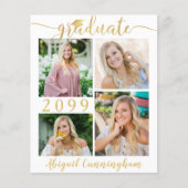 Papier Budget Métallic Gold 5 Photo Faire-part diplômée (Devant)