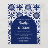 Papier Budget Mexicain Mariage carreaux Talavera bleu (Devant)