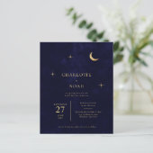 Papier BUDGET Midnight Celestie Gold Moon étoiles Mariage (Debout devant)