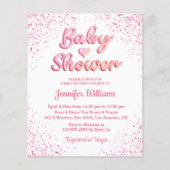 Papier budget mignon coeur rose fille baby shower invitat (Devant)
