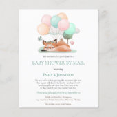 Papier Budget mignon couchage Fox Turquoise Baby shower I (Devant)