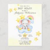 Papier Budget mignon éléphant sur le baby shower de la fi (Devant)