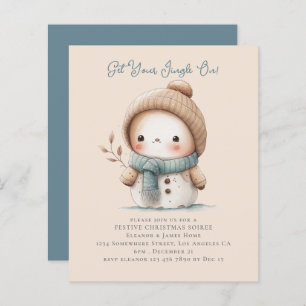 Papier Budget mignon Snowman Invitation de la fête de Noë