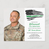 Papier Budget Military Custom Photo Retirement Invitation (Devant)