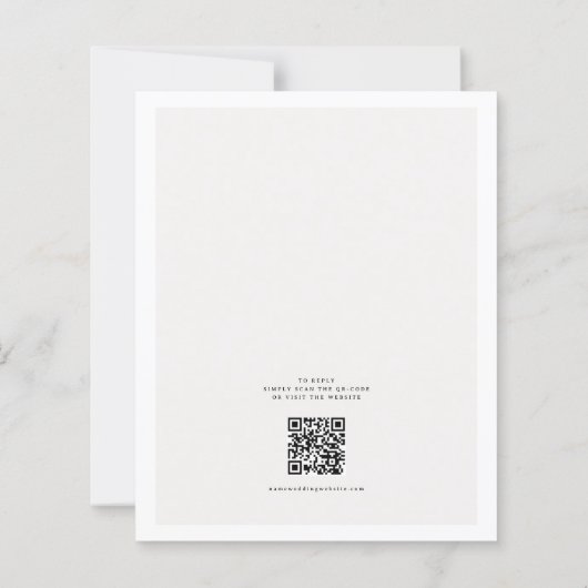 Papier Budget Mimimal Beige QR-code Nothing Fancy Wedding (Dos)