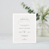 Papier Budget Mimimal Beige QR-code Nothing Fancy Wedding (Debout devant)