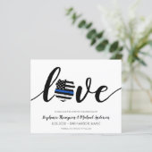 Papier Budget Mince Ligne Bleue Mariage de police Enregis (Debout devant)