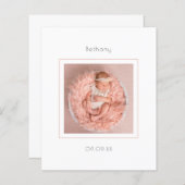 Papier Budget mini photo Faire-part de naissance fille bé (Devant / Derrière)