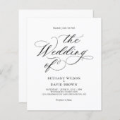 Papier BUDGET Minimal Élégant Mariage de calligraphie noi (Devant / Derrière)