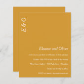 Papier Budget Minimal Jaune Élégant Mariage Invitation (Devant / Derrière)