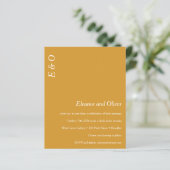 Papier Budget Minimal Jaune Élégant Mariage Invitation (Debout devant)