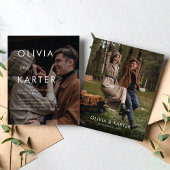 Papier BUDGET Minimal Monogramme contemporain Mariage pho