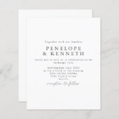 Papier Budget Minimal Simple Élégant Mariage noir blanc (Devant / Derrière)