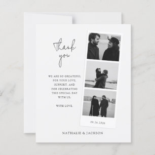Papier BUDGET Minimal Trois Bandes de Photos Mariage Coup