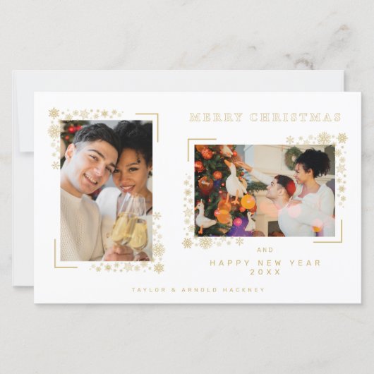 Papier Budget Minimalist Christmas Snowflakes 2 Photos (Devant)