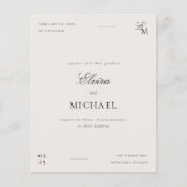 Papier Budget Minimalist Editorial Photo Wedding (Devant)