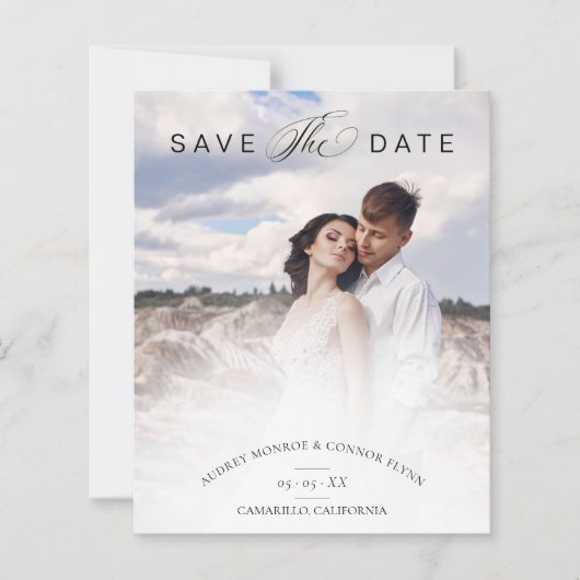 Papier Budget Minimalist Modern Typography Wedding Photo (Devant)