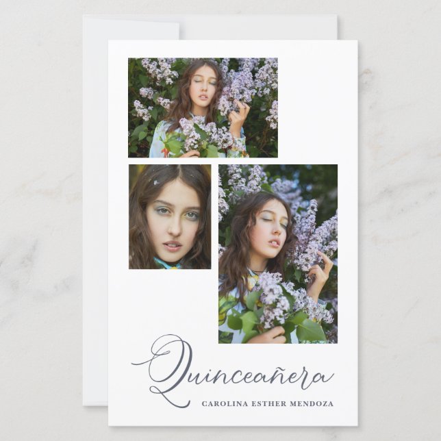 Papier Budget Minimalist Quinceañera Spanish 3 Photos (Devant)