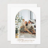 Papier BUDGET Minimaliste Arc Rustique photo Noël (Devant / Derrière)