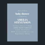 Papier Budget minimaliste Baby shower Dusty Blue Invitati<br><div class="desc">Invitation de Baby shower minimaliste dans Dusty Blue</div>