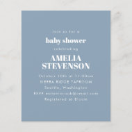 Papier Budget minimaliste Baby shower Dusty Blue Invitati