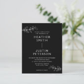Papier Budget Minimaliste Black Wedding Invitations (Debout devant)