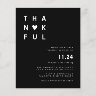 Papier Budget Minimaliste Black White Thanksgiving Dîner