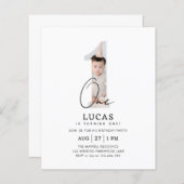 Papier BUDGET Minimaliste Boho 1er Brithday Photo (Devant / Derrière)