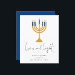 Papier Budget Minimaliste bougies Love Light Hanoukka Car<br><div class="desc">Les bougies minimalistes aiment la carte Hanoukka légère. Un prix économique SMALLER 4.5" x 5.6" carte plate sur un stock de carte SEMI GLOSS 110 lb brillant (semblable à l'épaisseur d'une carte postale) VEUILLEZ NOTER : L'enveloppe fournie avec cette carte est légèrement plus grande que la carte elle-même. Style minimaliste...</div>