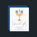 Papier Budget Minimaliste bougies Love Light Hanoukka Car<br><div class="desc">Les bougies minimalistes aiment la carte Hanoukka légère. Un prix économique SMALLER 4.5" x 5.6" carte plate sur un stock de carte SEMI GLOSS 110 lb brillant (semblable à l'épaisseur d'une carte postale) VEUILLEZ NOTER : L'enveloppe fournie avec cette carte est légèrement plus grande que la carte elle-même. Style minimaliste...</div>