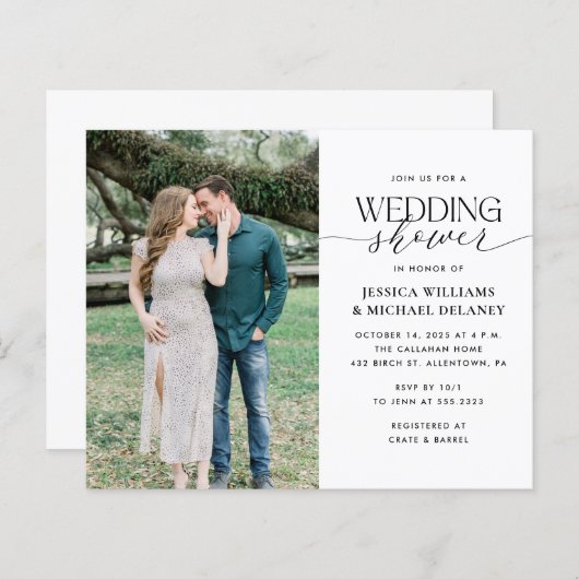 Papier Budget Minimaliste Couples Douche Invitation (Devant / Derrière)