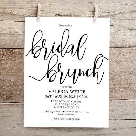 Papier Budget Minimaliste Élégant brunch nuptial Invitati