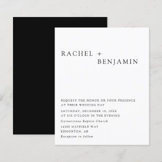Papier Budget Minimaliste Élégant Mariage Noir Blanc Chic