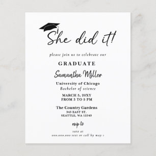 Papier Budget Minimaliste Elle L'A Fait Graduation Invita