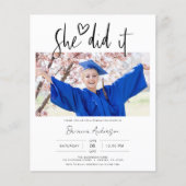 Papier Budget Minimaliste Elle L'A Fait Graduation Party (Devant)