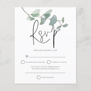 Papier Budget Minimaliste Eucalyptus Mariage RSVP